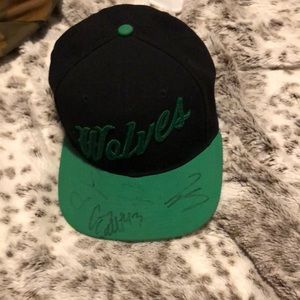 signed NBA rare timberwolves christmas hat
